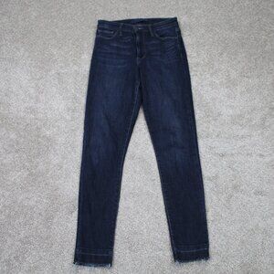 Joe's Jeans Women 25 Blue Skinny Split Ankle Stretch Denim Raw Hem w/ 28" inseam